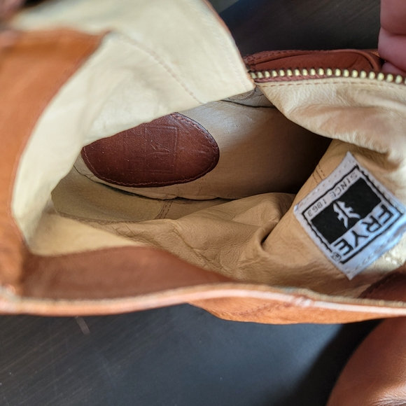 Frye Stella Zip Short Cognac Leather Ankle Booties with Block Heel Sz 8.5 - Picture 6 of 16